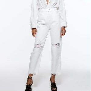 Zara Black Wash Mom Fit Jeans